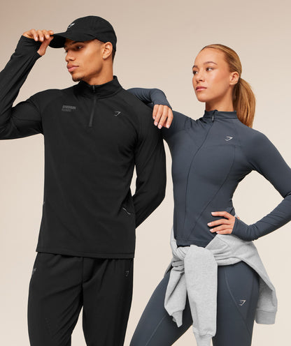 Gymshark Running Elite 1/4 Zip Black