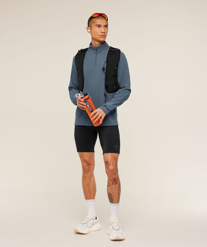 Gymshark Running Elite 1/4 Zip Titanium Blue