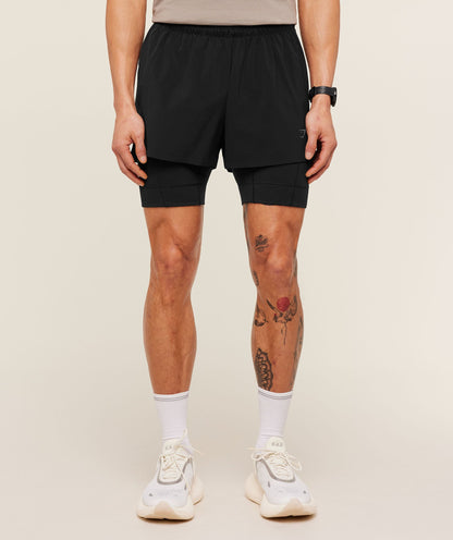 Gymshark Running Elite 2 In 1 5" Shorts Black
