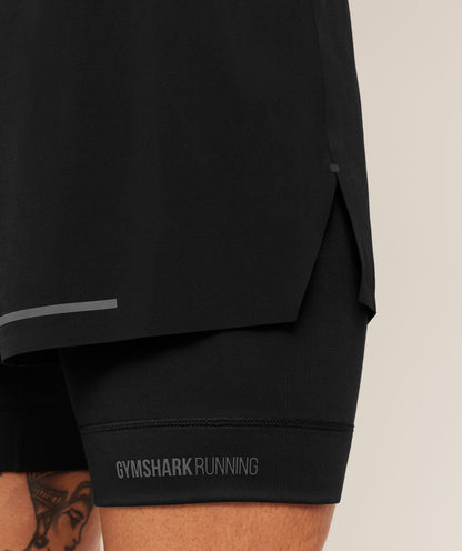 Gymshark Running Elite 2 In 1 5" Shorts Black