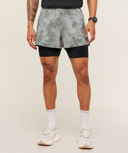 Gymshark Running Elite 2 In 1 5" Shorts Smokey Grey