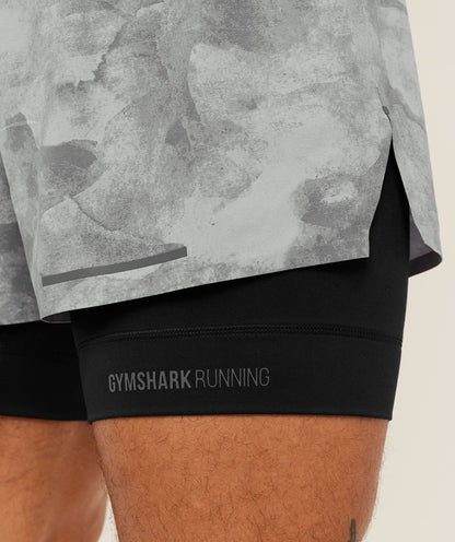 Gymshark Running Elite 2 In 1 5" Shorts Smokey Grey