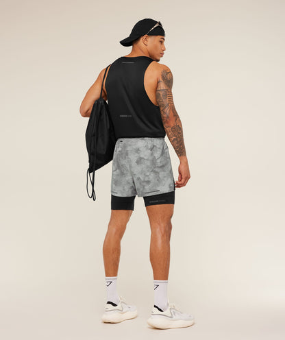 Gymshark Running Elite 2 In 1 5" Shorts Smokey Grey
