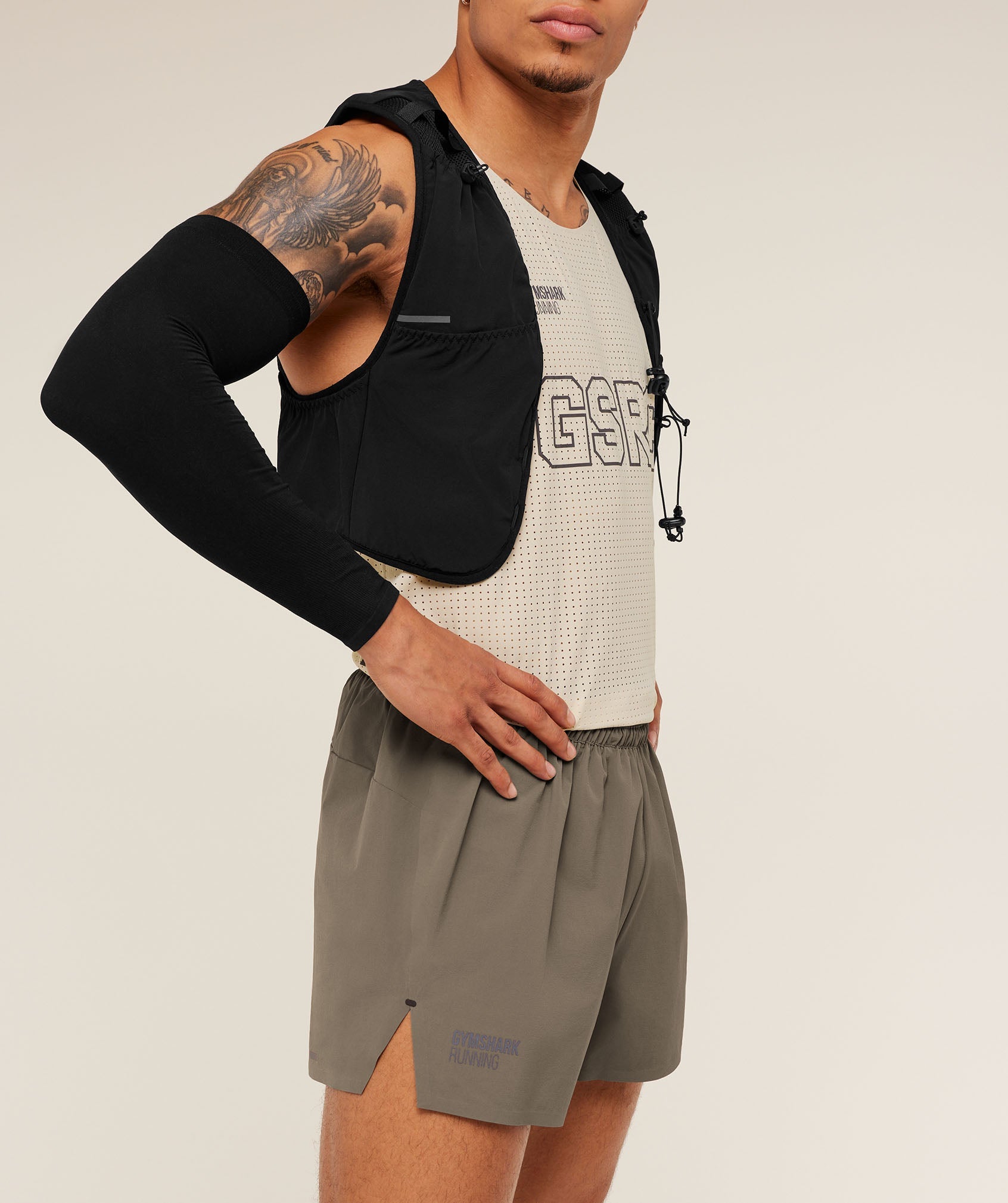 Gymshark Running Elite 5" Short Camo Brown