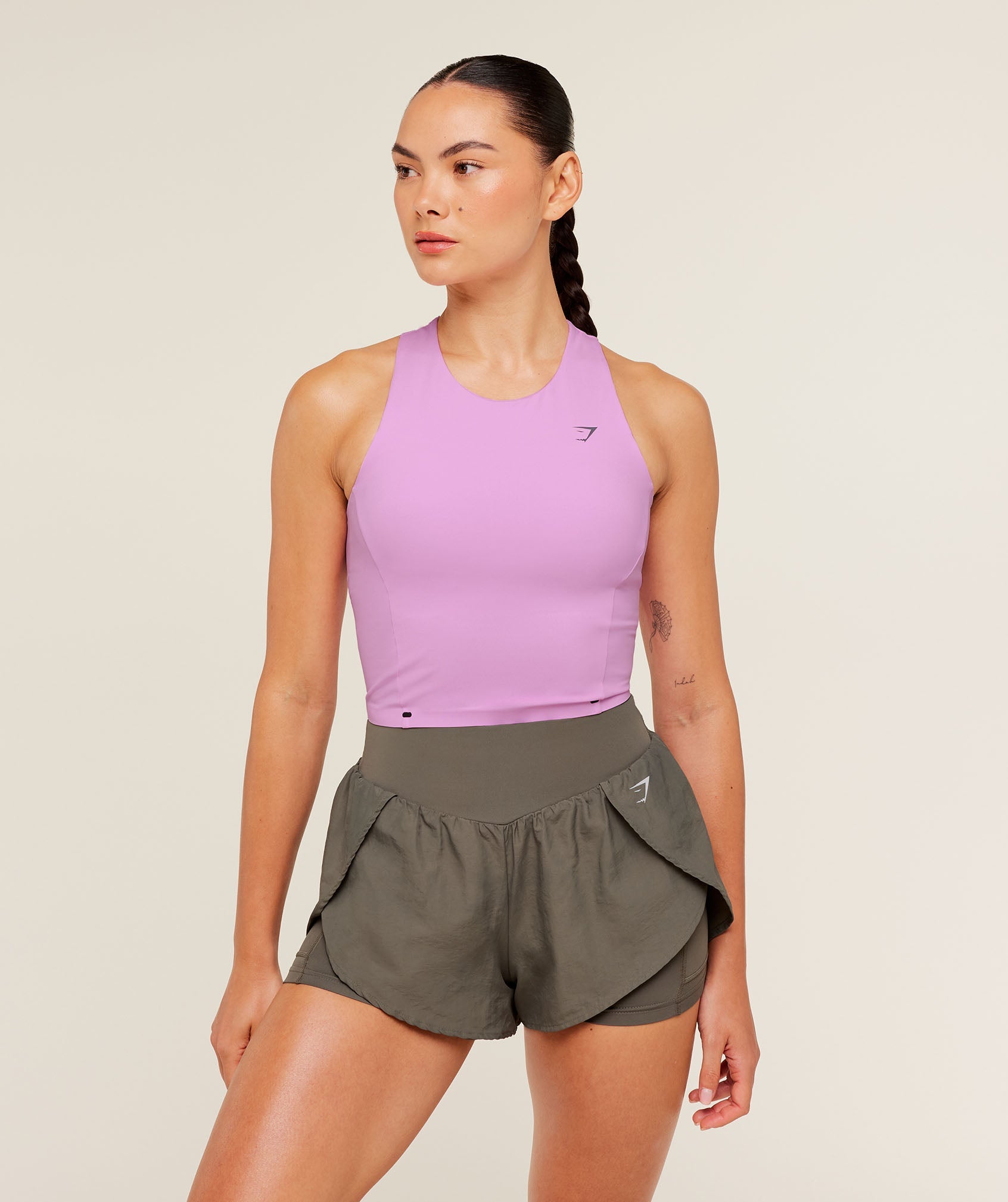 Women's Gymshark Running Elite Bodyfit Tank Sour Pink