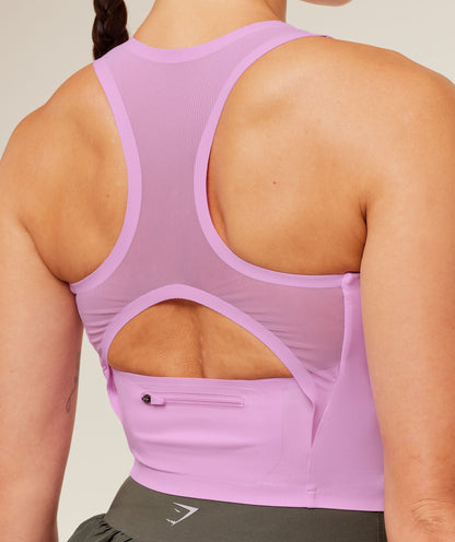 Women's Gymshark Running Elite Bodyfit Tank Sour Pink