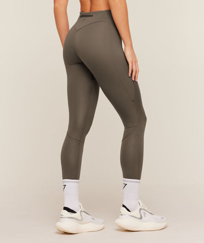 Women's Gymshark Running Elite Leggings Camo Brown