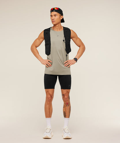 Gymshark Running Elite Tank Linen Brown