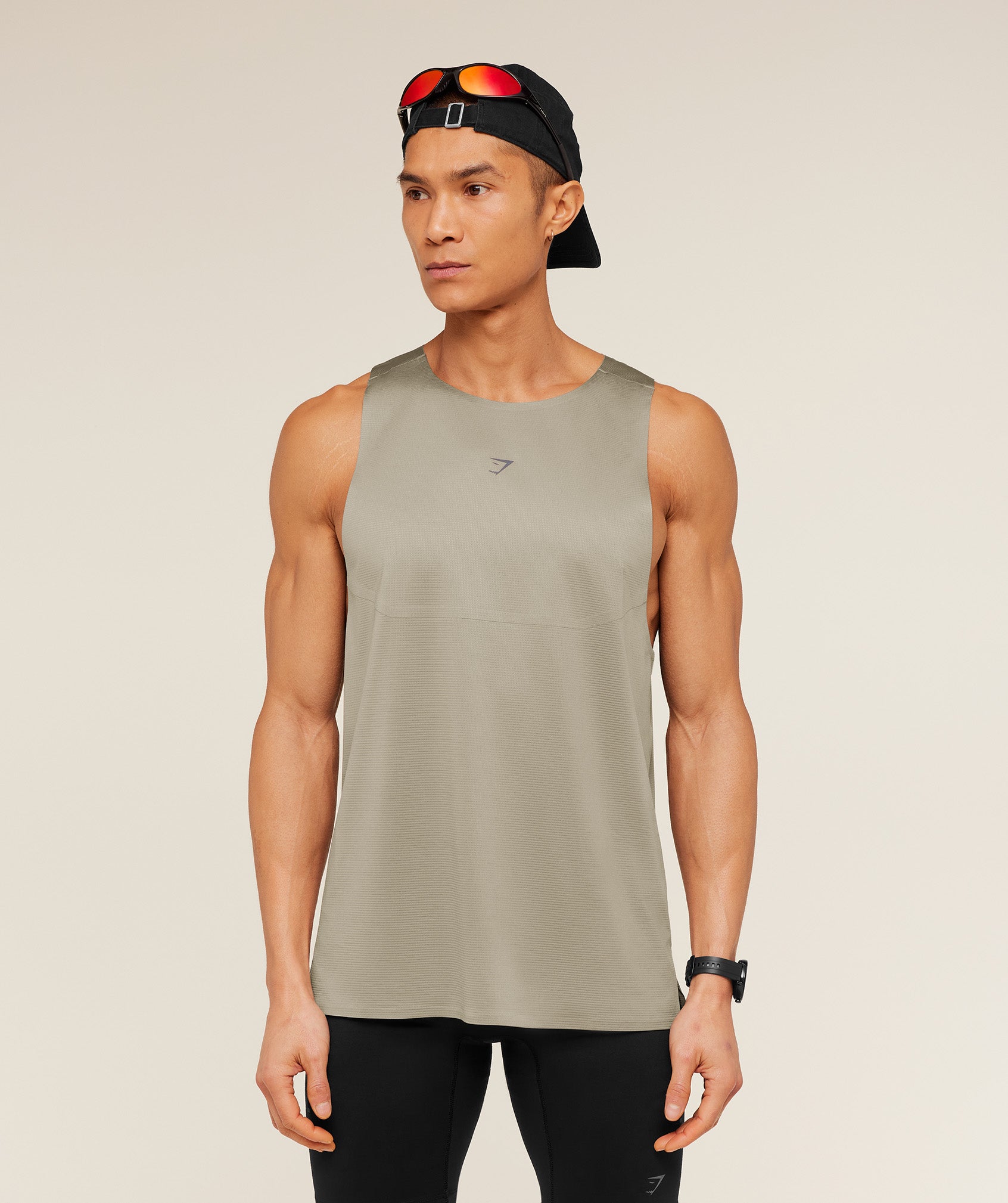 Gymshark Running Elite Tank Linen Brown