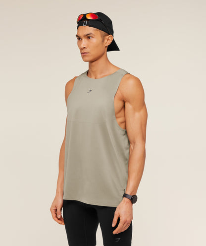 Gymshark Running Elite Tank Linen Brown