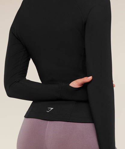 Women's Gymshark Running Full Zip Jacket Black