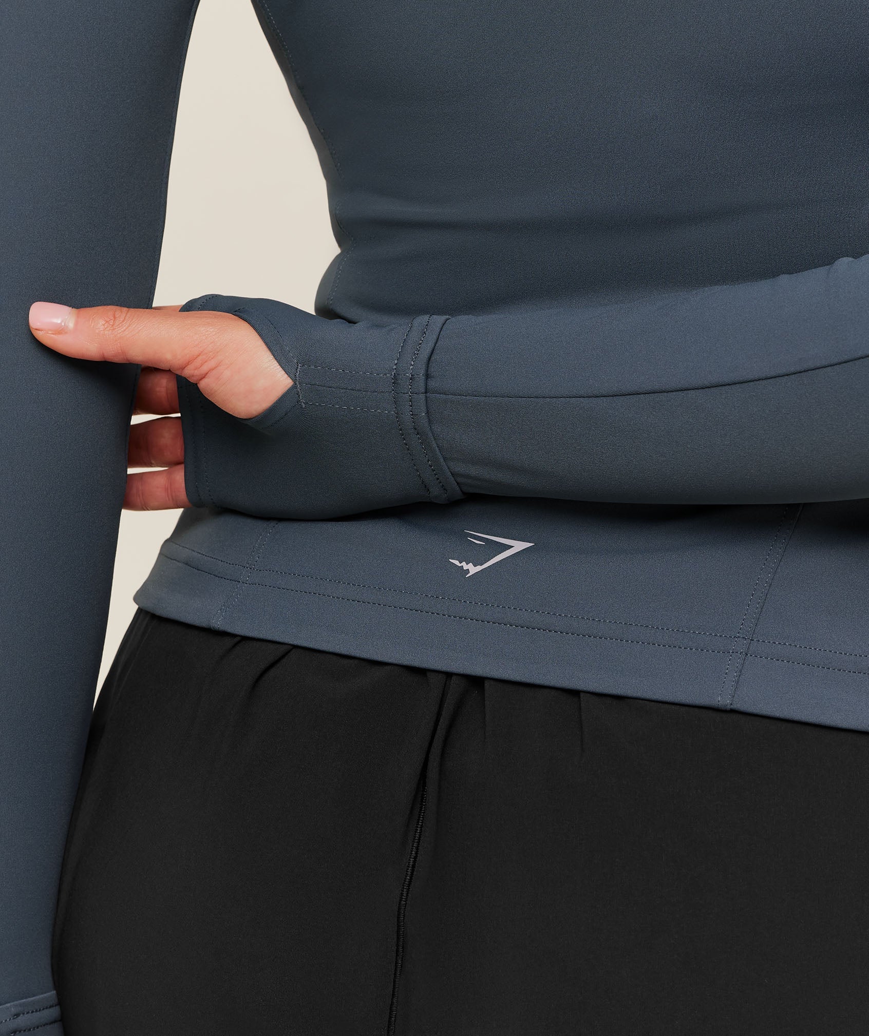 Women's Gymshark Running Full Zip Jacket Titanium Blue