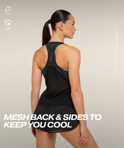 Women's Gymshark Running Elite Loose Fit Tank Black