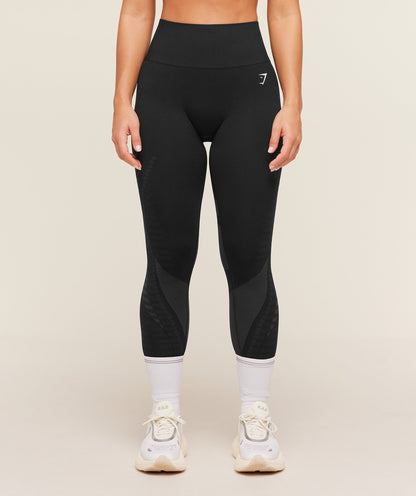 Women's Gymshark Running Seamless Leggings Gs Black