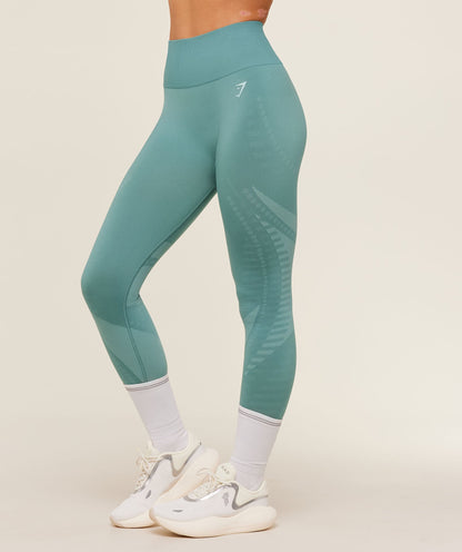 Women's Gymshark Running Seamless Leggings Storm Blue