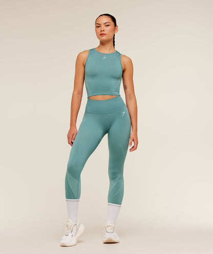 Women's Gymshark Running Seamless Leggings Storm Blue
