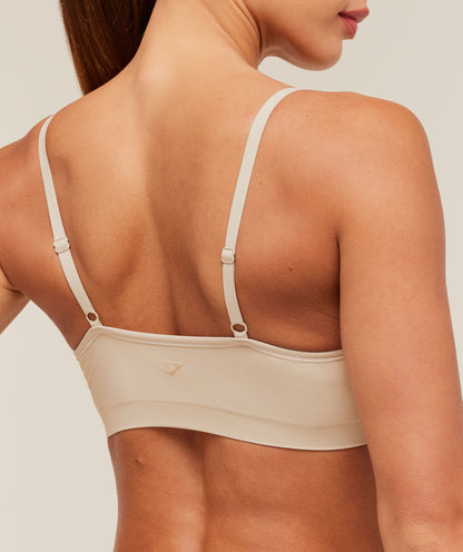 Women's Gymshark Featherform V-Neck Bralette Pebble Grey