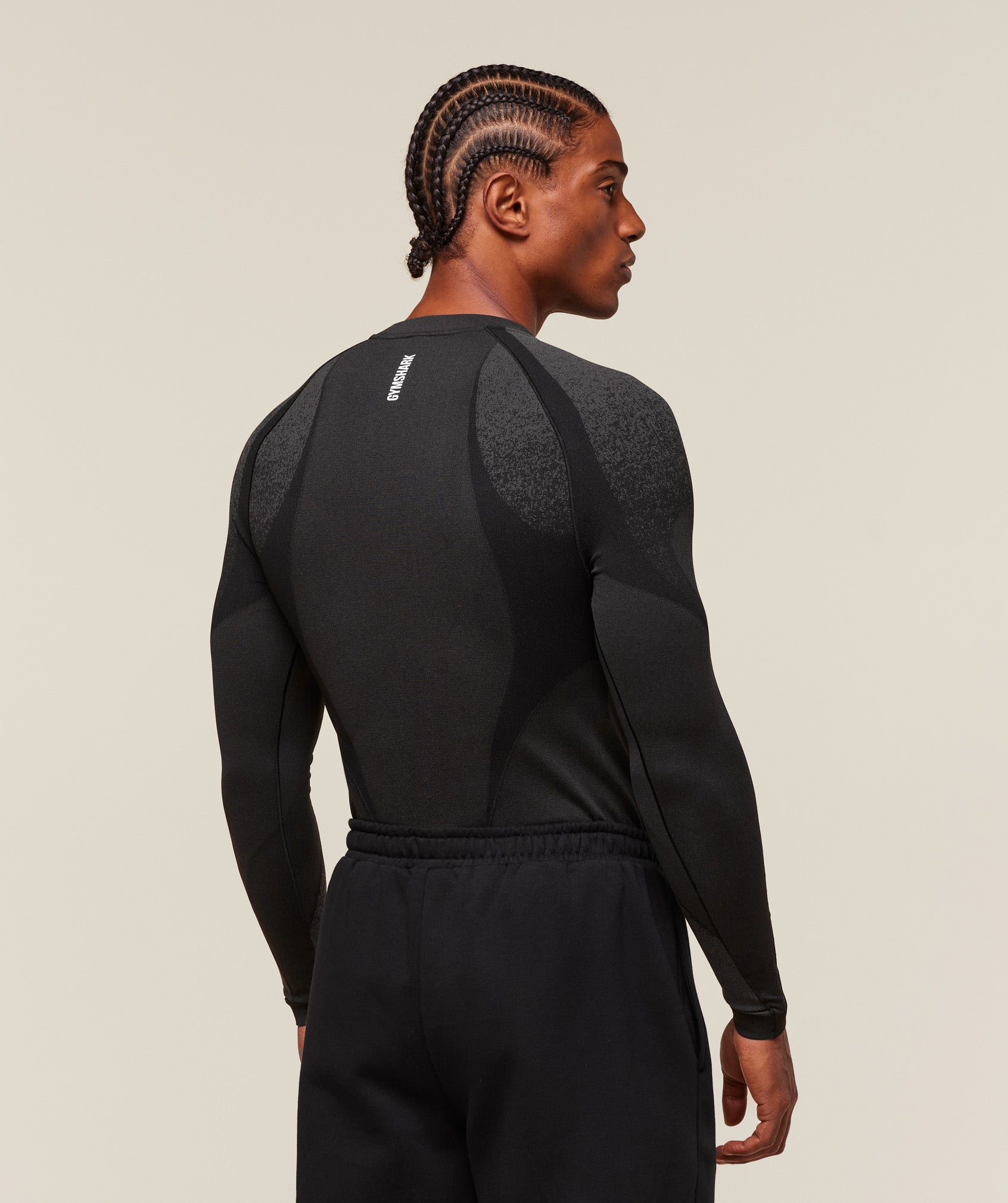 Gymshark Shadow Seamless Long Sleeve T-Shirt Black