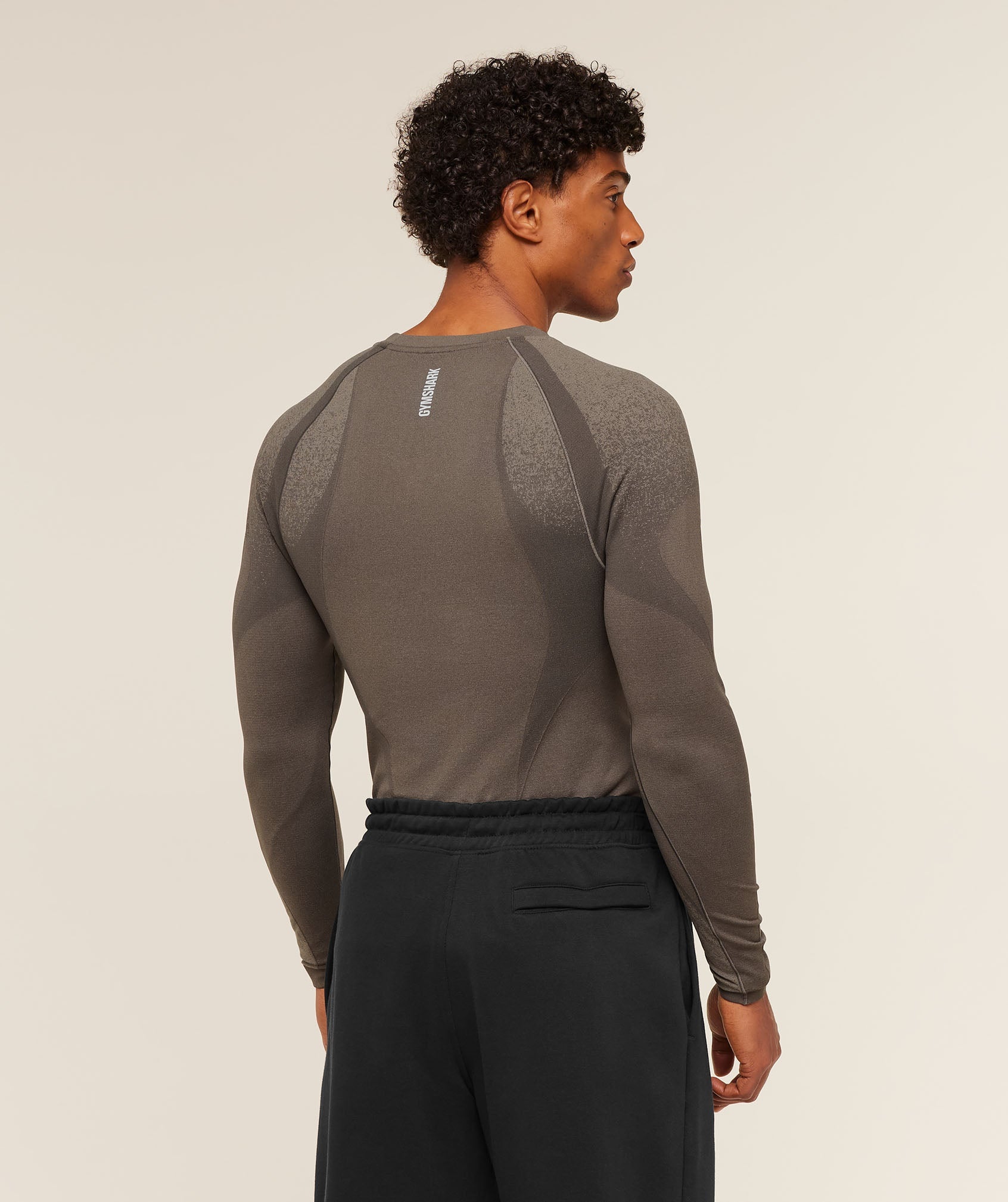 Gymshark Shadow Seamless Long Sleeve T-Shirt Camo Brown