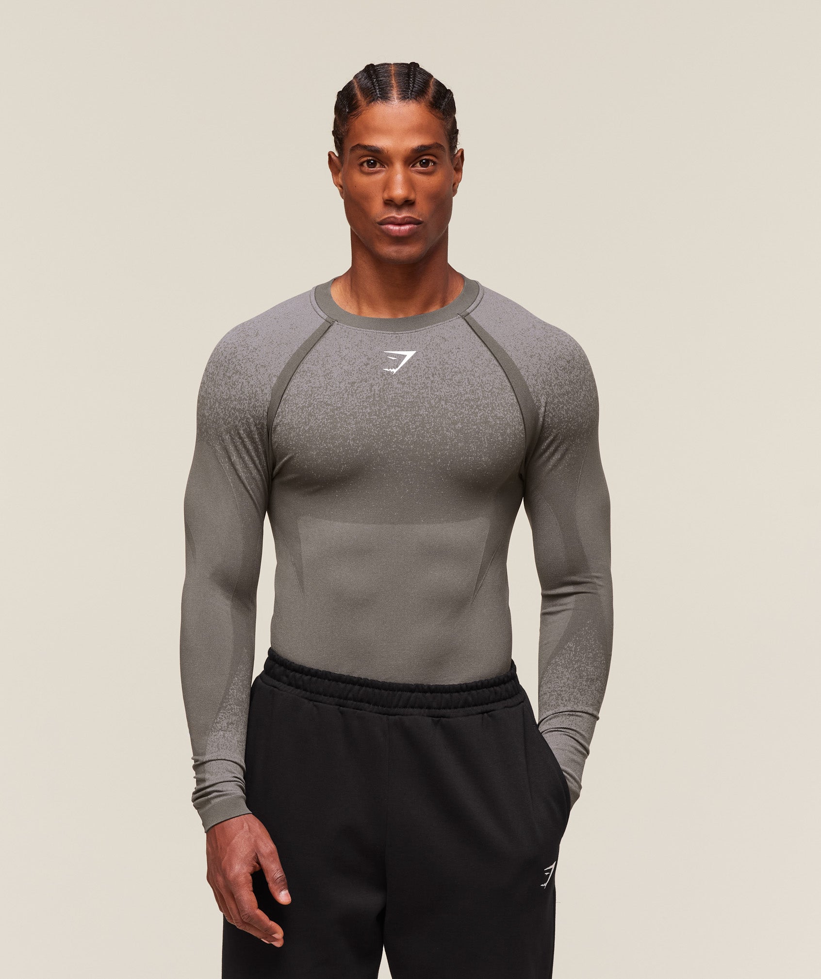 Gymshark Shadow Seamless Long Sleeve T-Shirt Meteor Grey