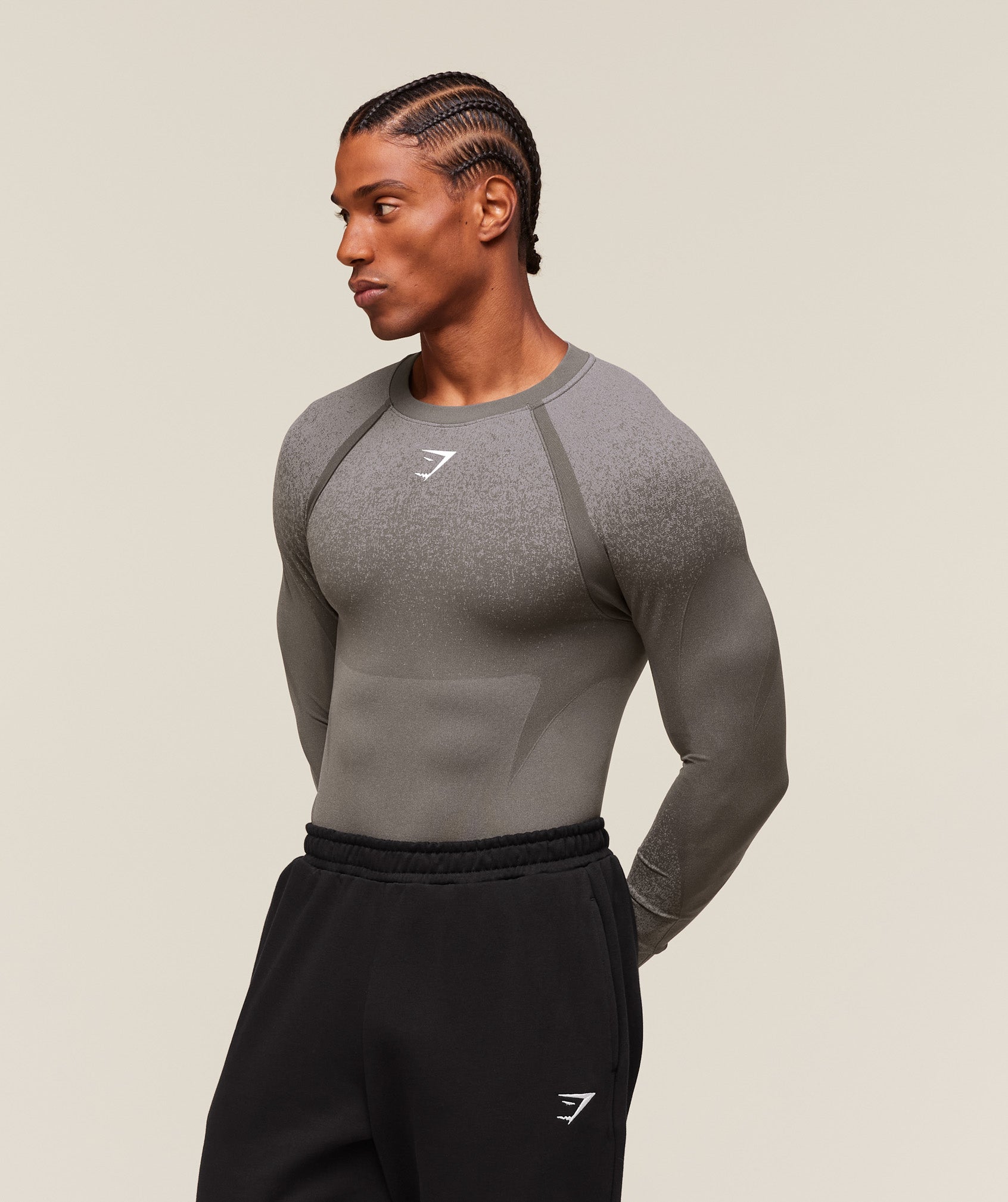 Gymshark Shadow Seamless Long Sleeve T-Shirt Meteor Grey