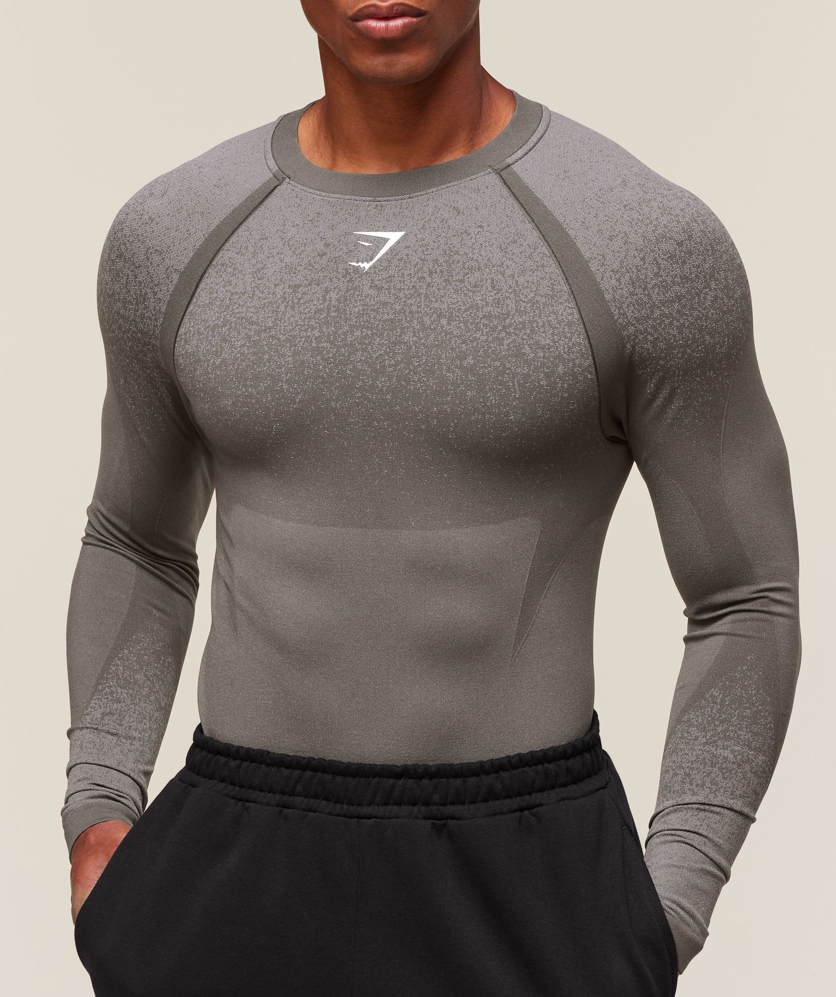 Gymshark Shadow Seamless Long Sleeve T-Shirt Meteor Grey