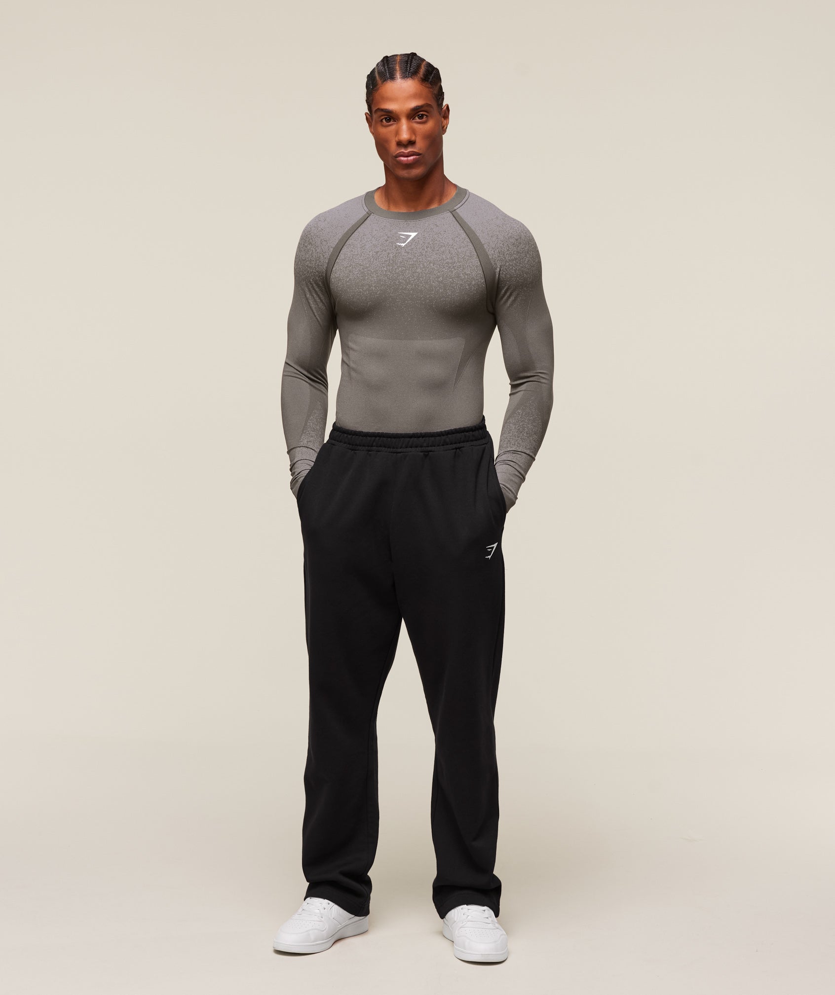 Gymshark Shadow Seamless Long Sleeve T-Shirt Meteor Grey