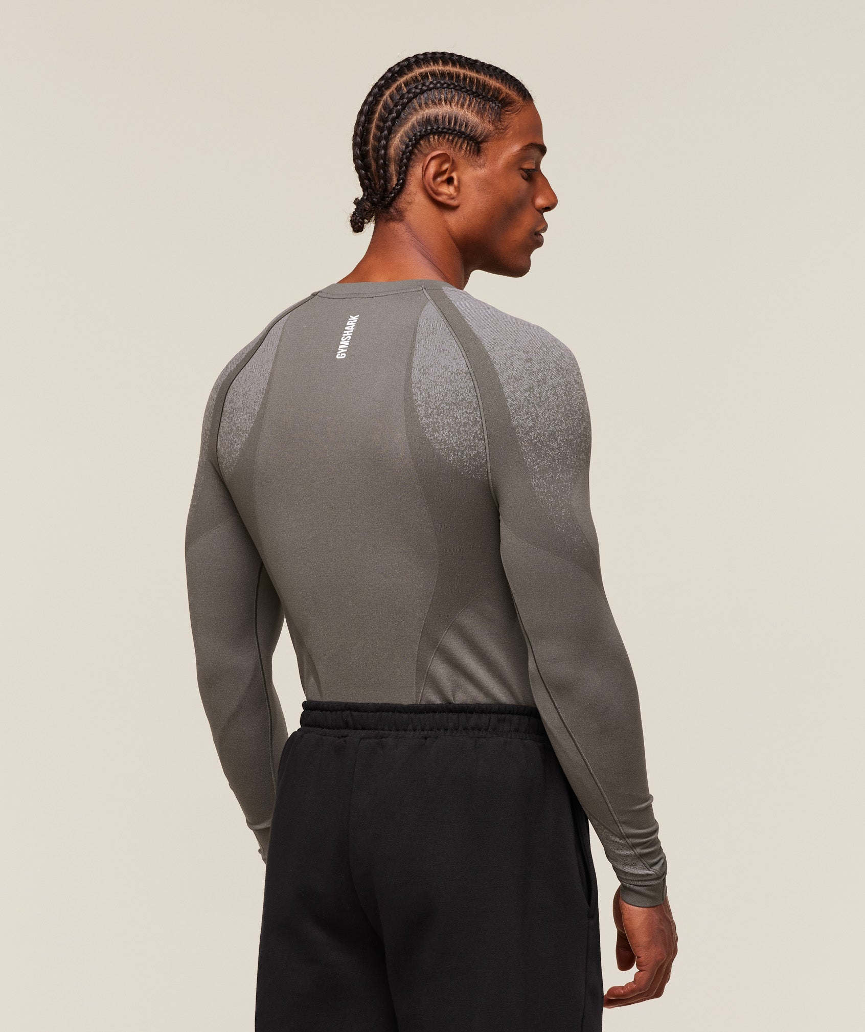 Gymshark Shadow Seamless Long Sleeve T-Shirt Meteor Grey