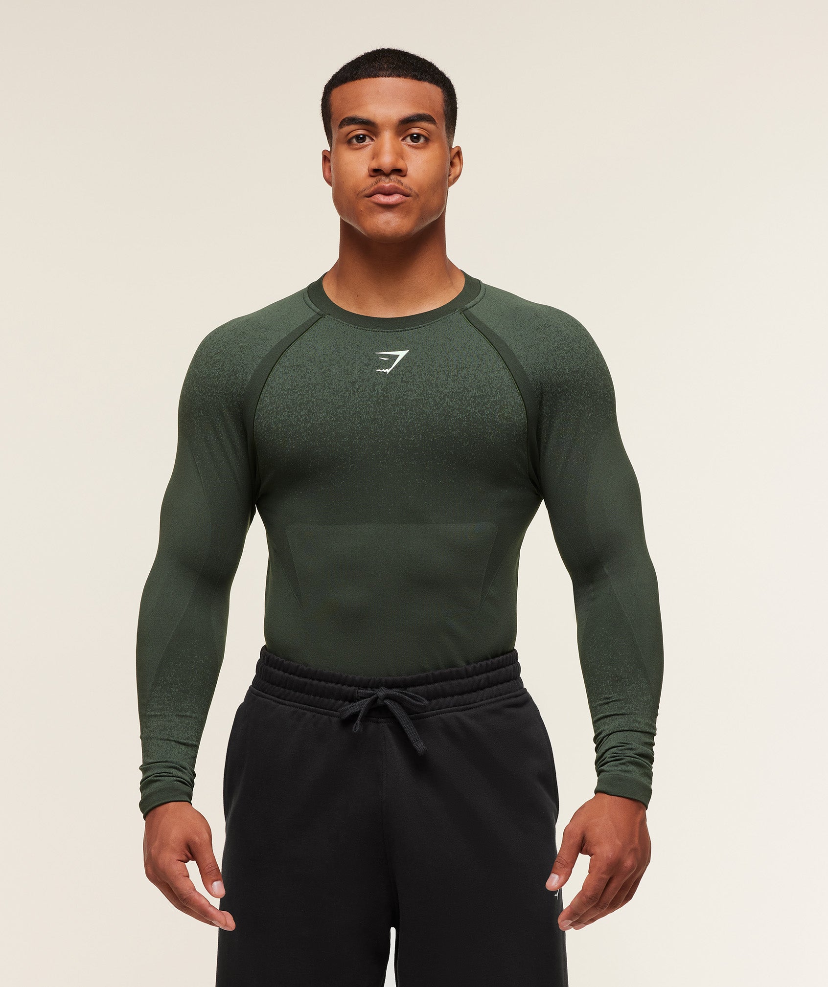 Gymshark Shadow Seamless Long Sleeve T-Shirt Trail Green