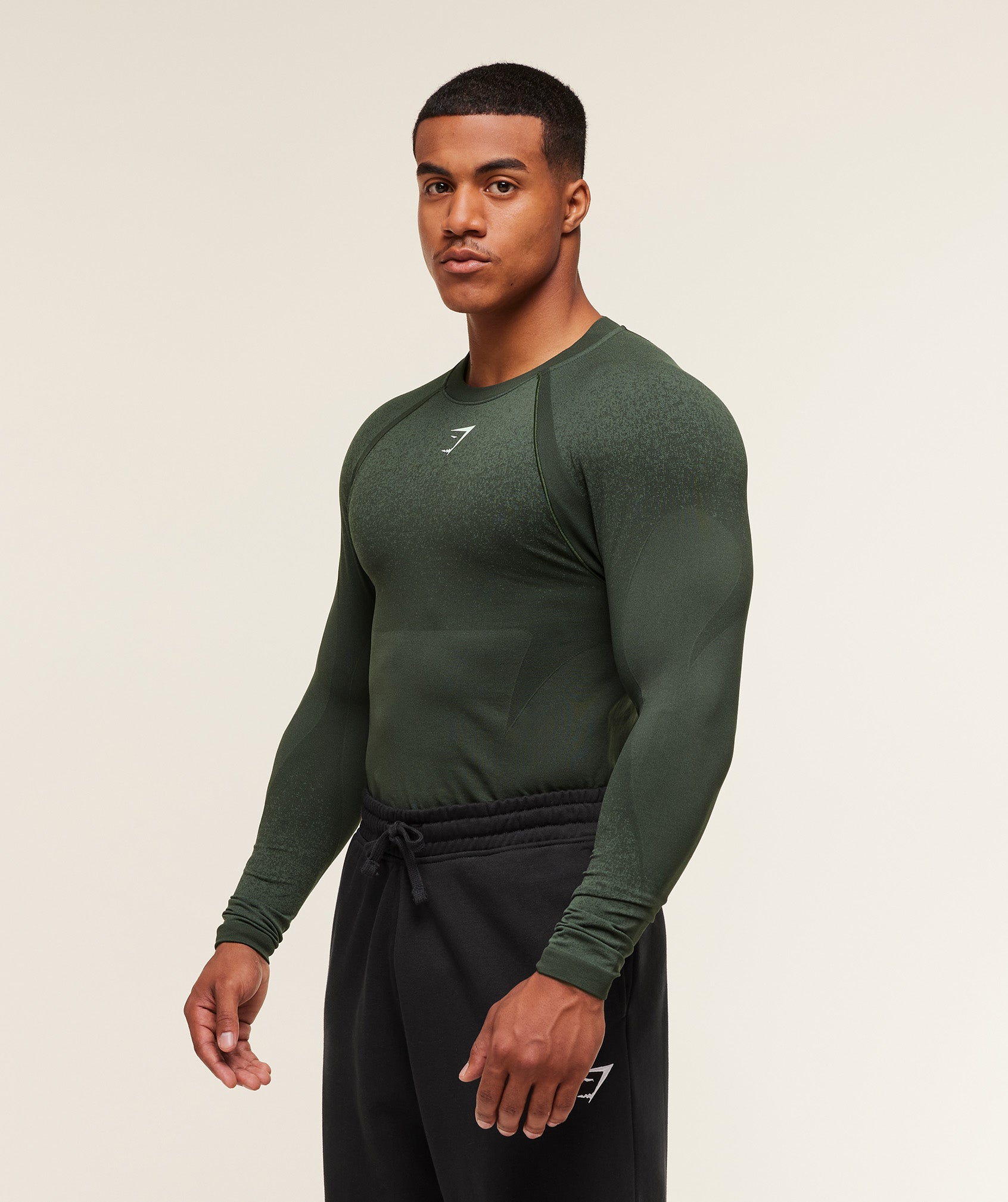 Gymshark Shadow Seamless Long Sleeve T-Shirt Trail Green