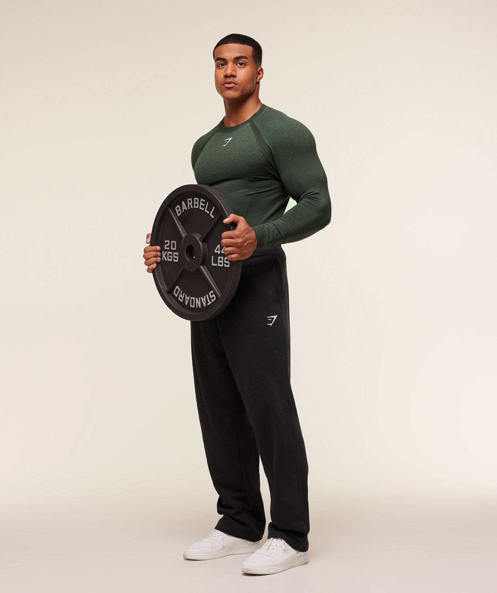 Gymshark Shadow Seamless Long Sleeve T-Shirt Trail Green