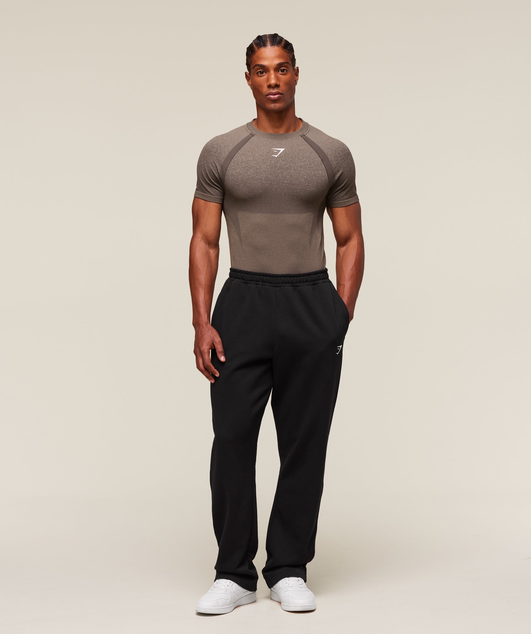 Gymshark Shadow Seamless T Shirt Camo Brown
