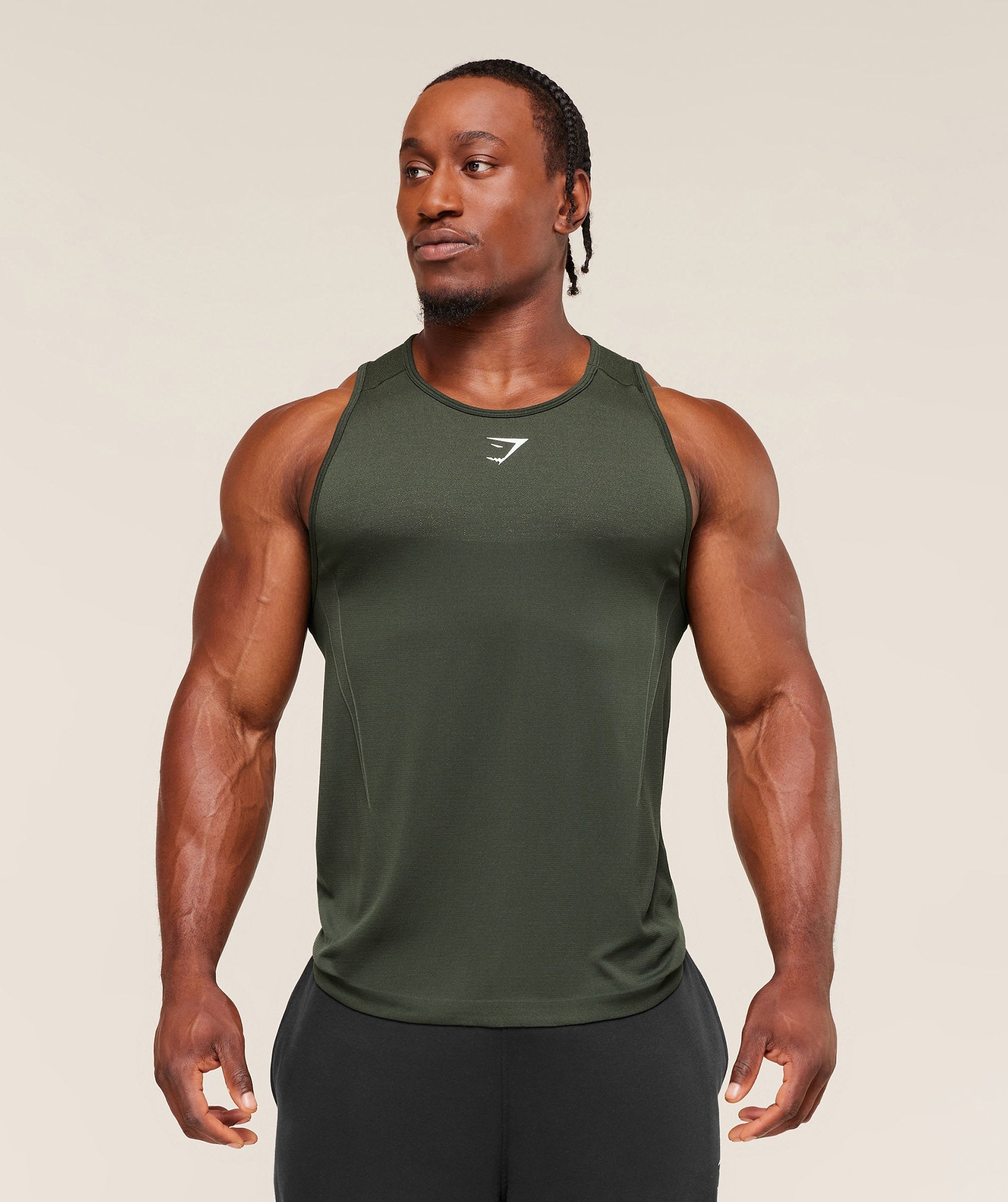 Gymshark Shadow Seamless Stringer Trail Green