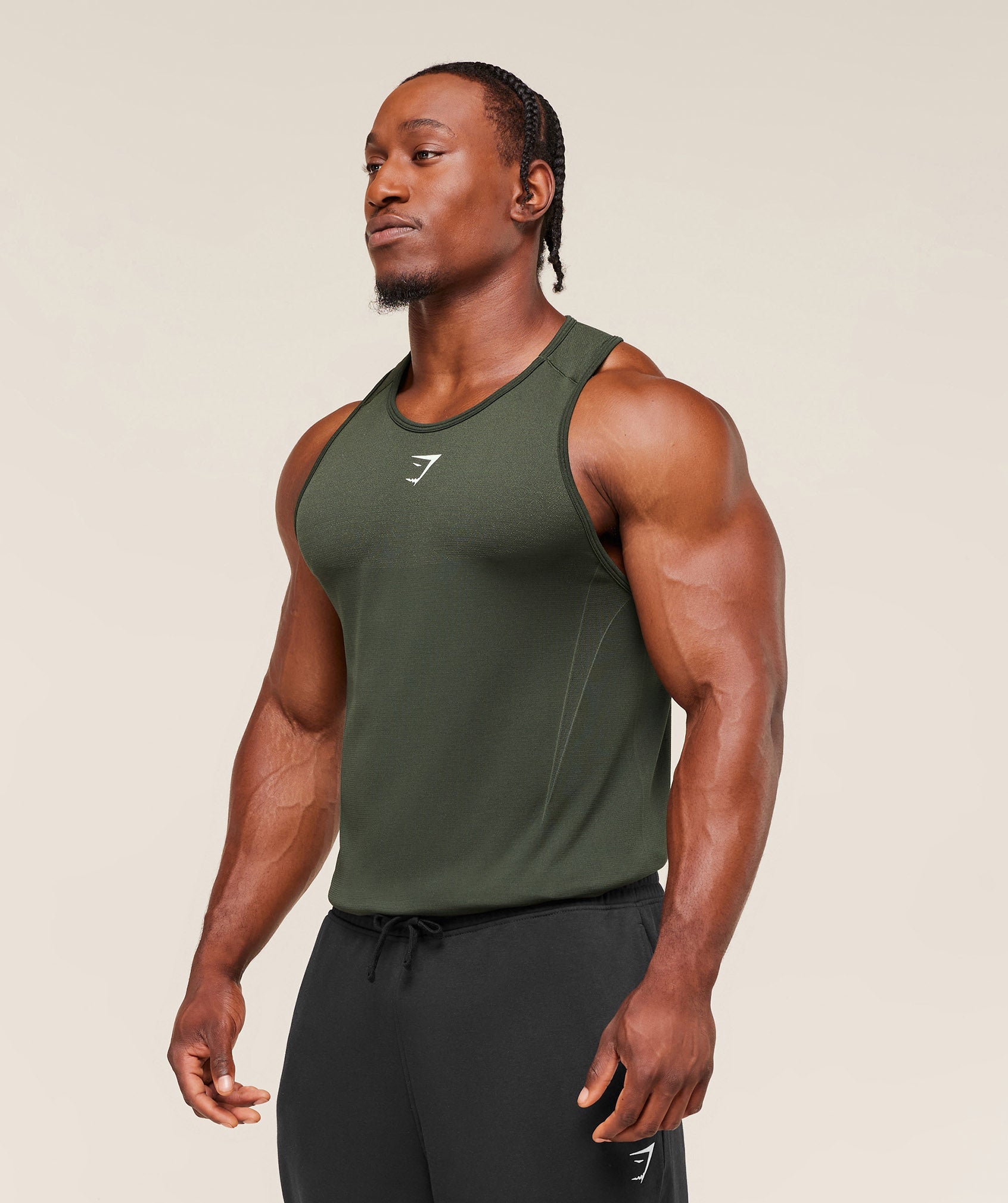Gymshark Shadow Seamless Stringer Trail Green