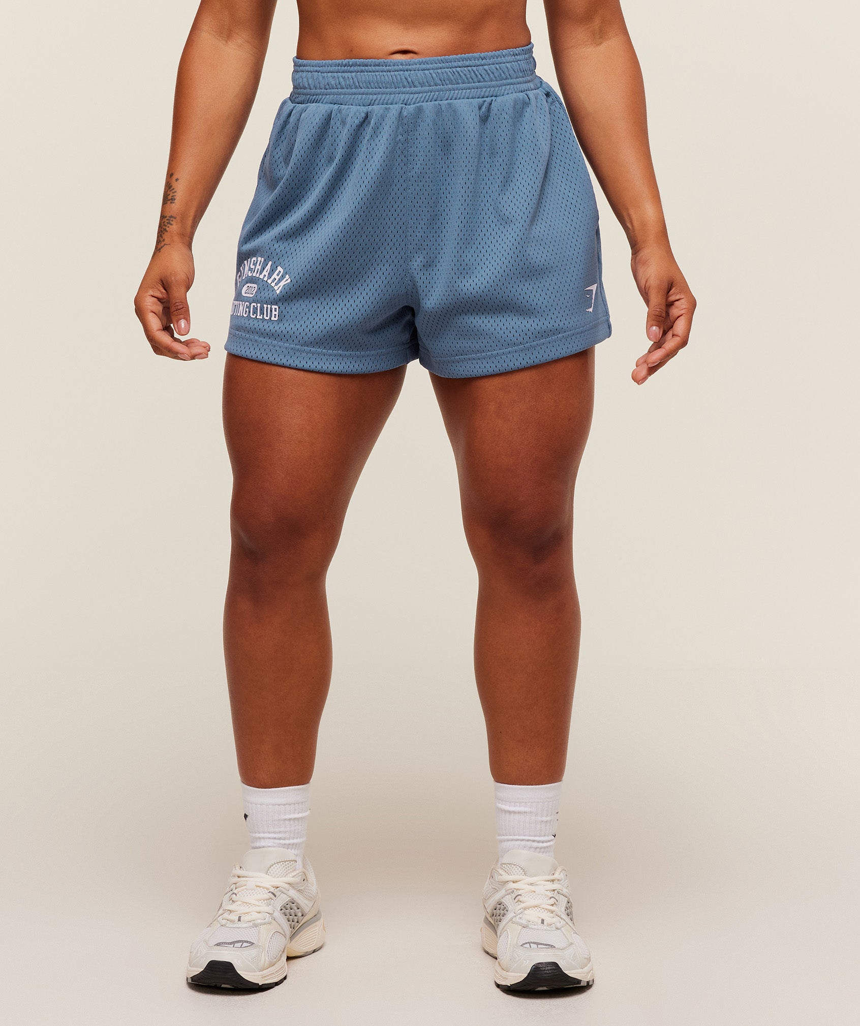 Women's Gymshark Lifting Club Mesh Shorts Worn Blue