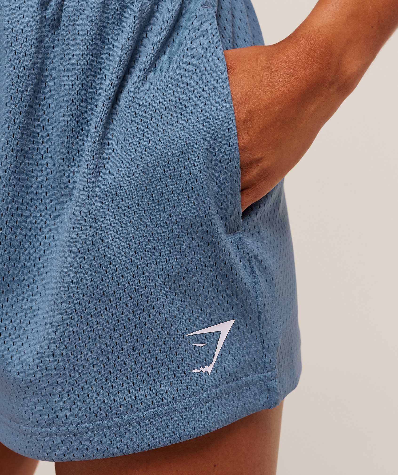 Women's Gymshark Lifting Club Mesh Shorts Worn Blue