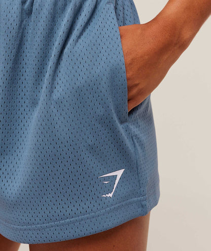 Women's Gymshark Lifting Club Mesh Shorts Worn Blue