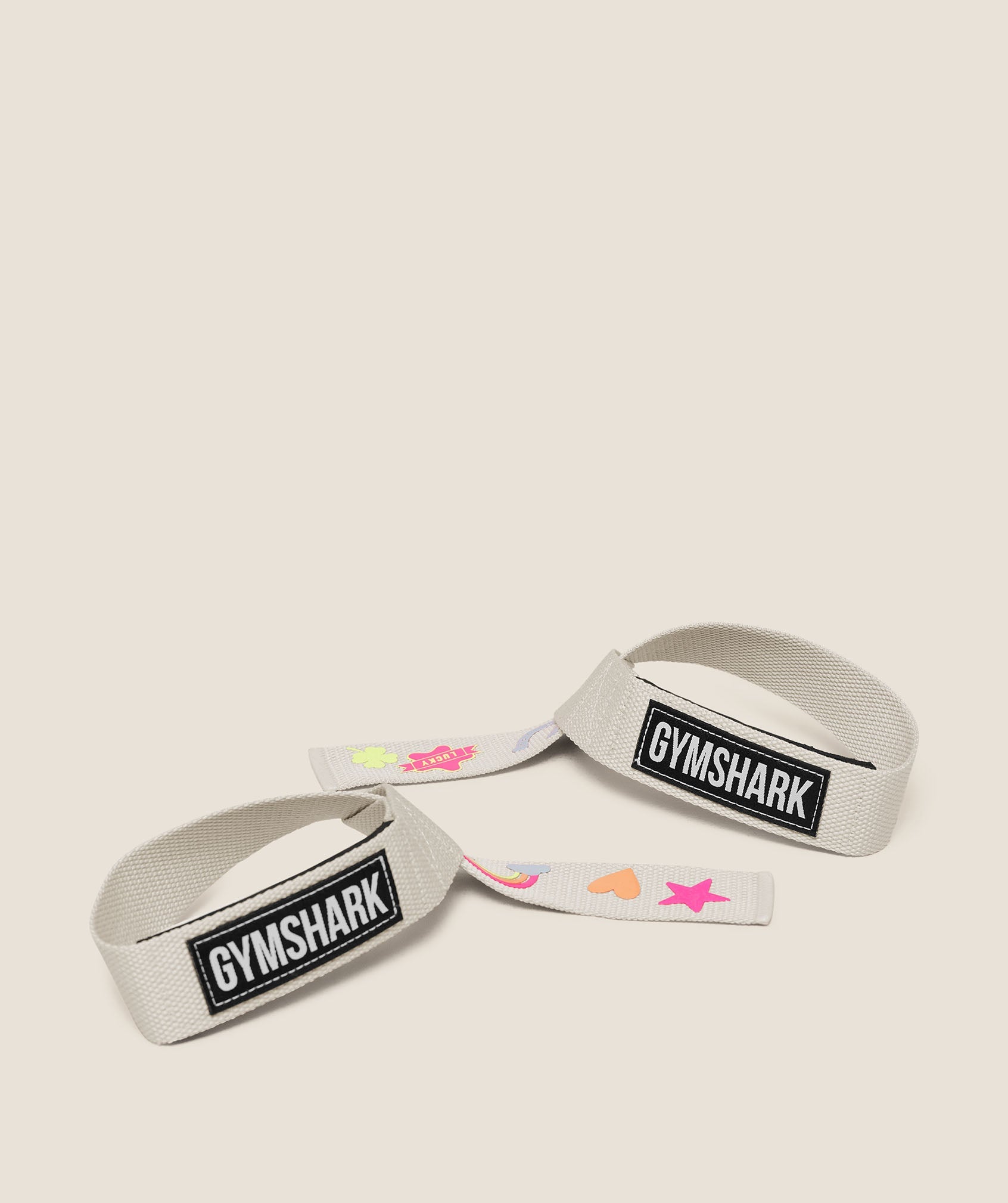 Women's Gymshark Lucky Graphic Silicone Lifting Straps Tinted White