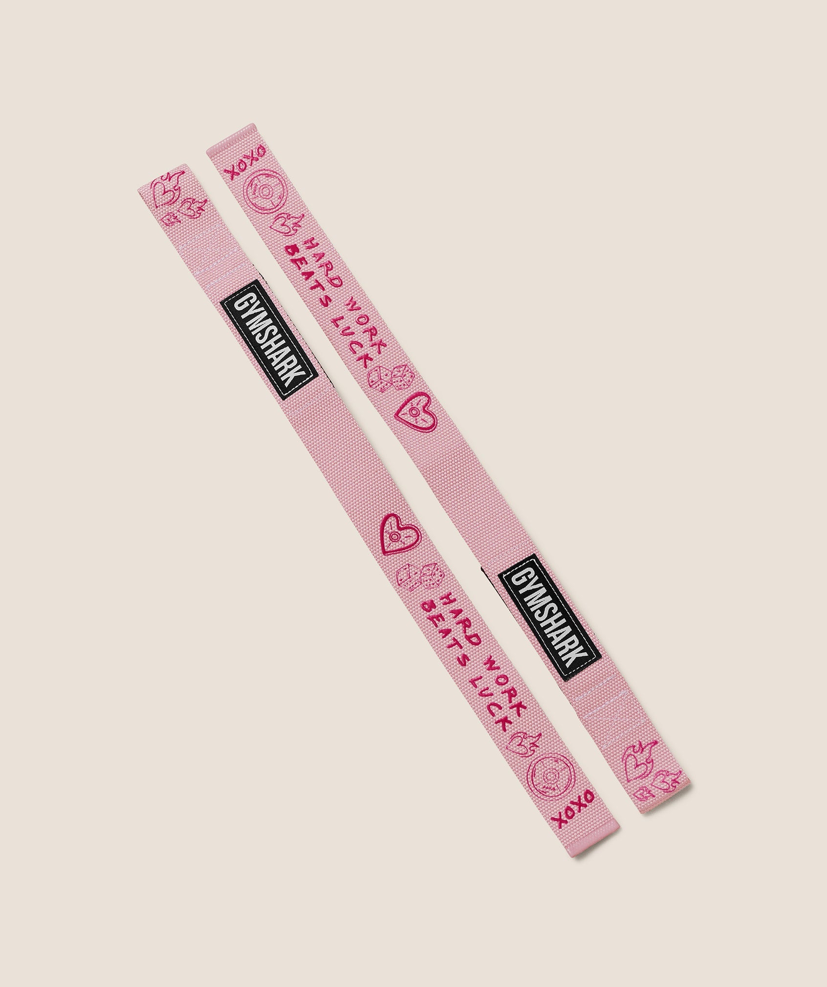 Women's Gymshark Graphic Silicone Lifting Straps Cloud Pink