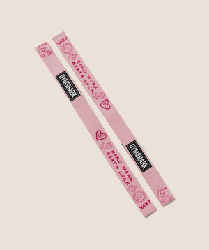 Women's Gymshark Graphic Silicone Lifting Straps Cloud Pink