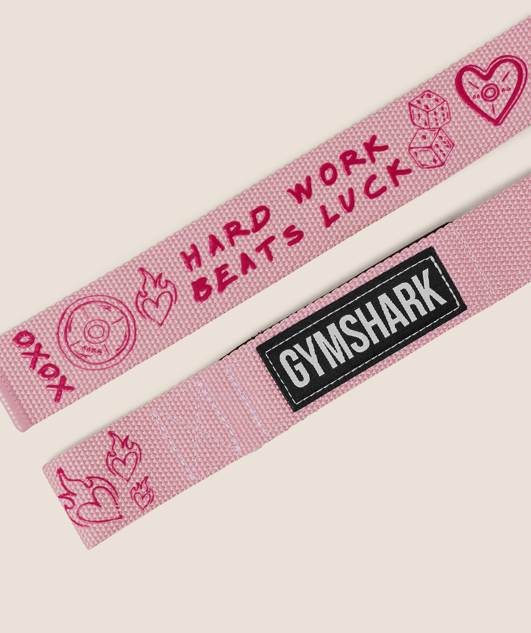 Women's Gymshark Graphic Silicone Lifting Straps Cloud Pink