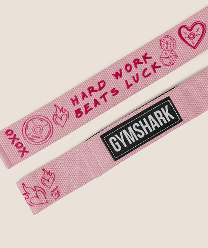 Women's Gymshark Graphic Silicone Lifting Straps Cloud Pink