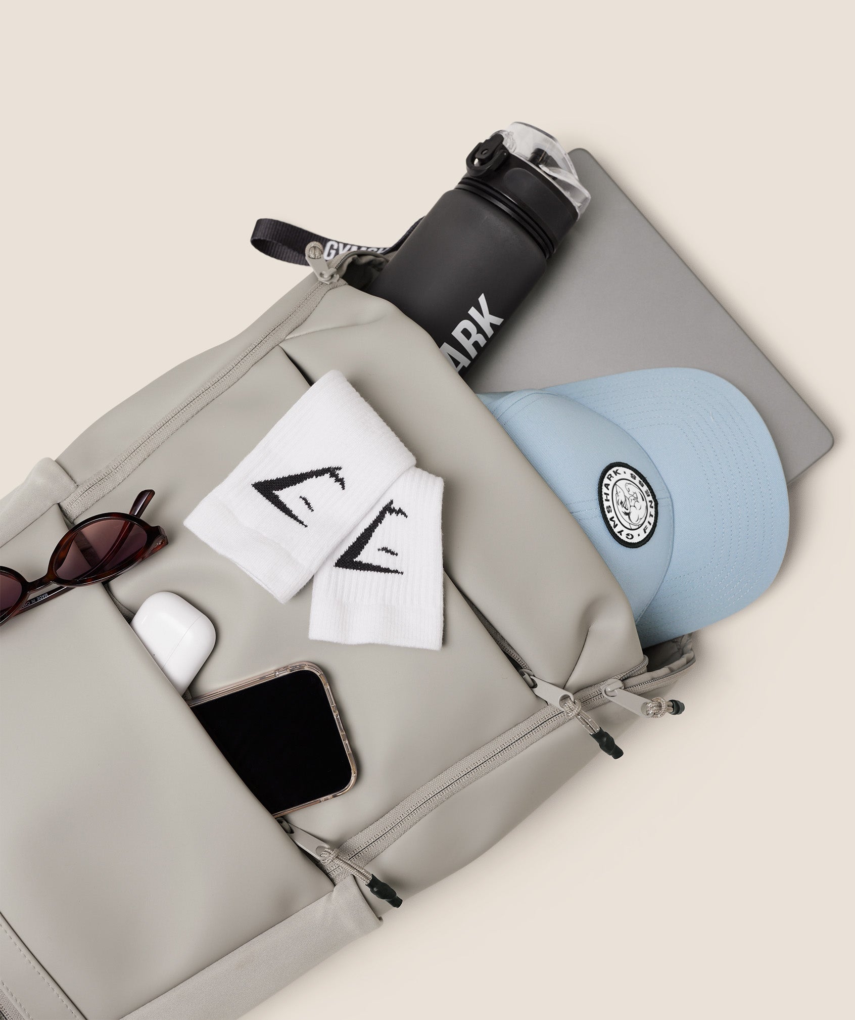 Women's Gymshark Sleek Backpack Mushroom Grey