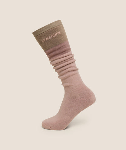 Women's Gymshark Slouch Socks Gs Muted Pink