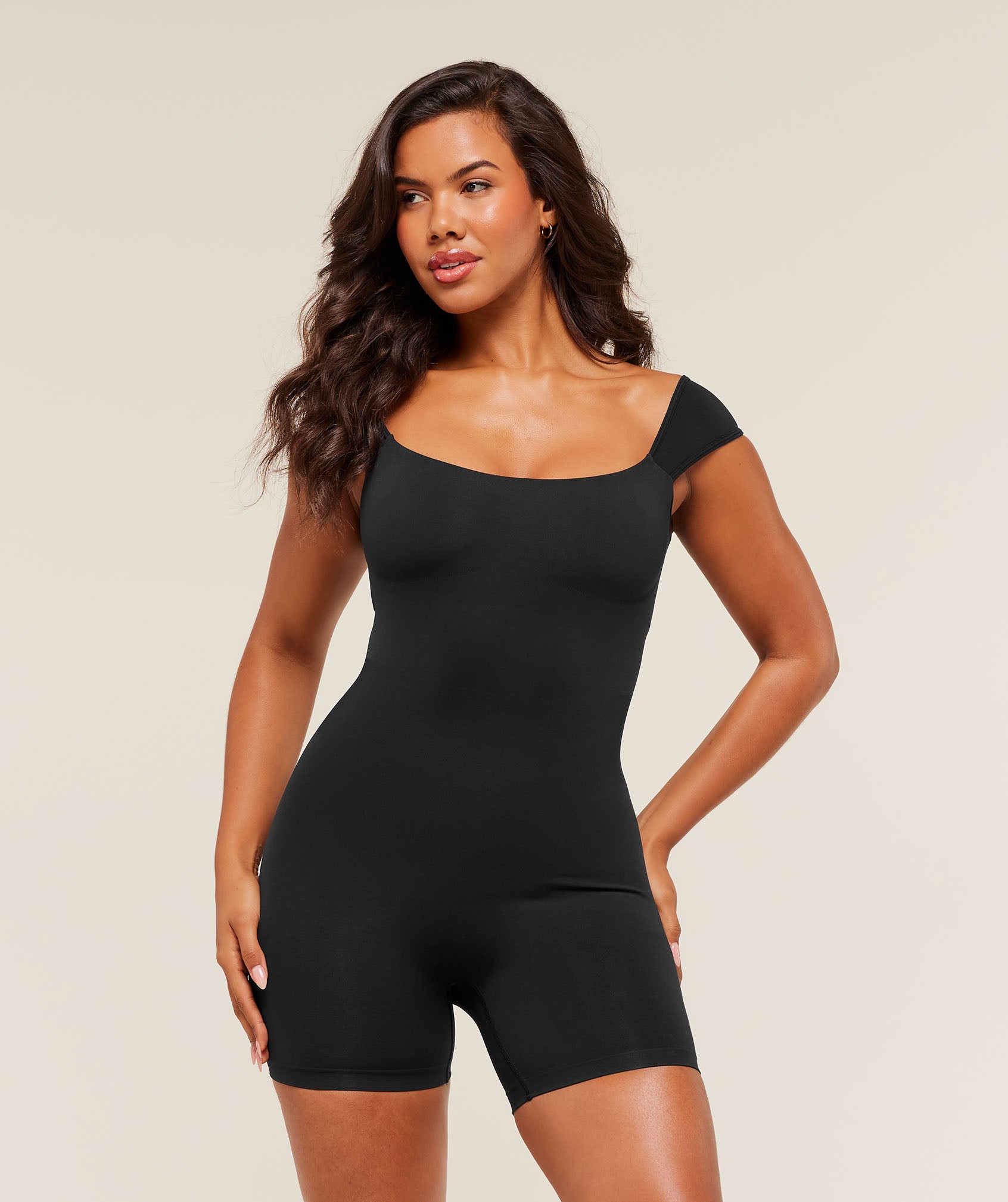 Women's Gymshark Soft Sculpt Cap Sleeve All-In-One Black