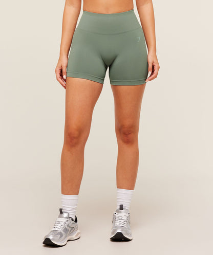 Women's Gymshark Soft Sculpt Shorts Unit Green