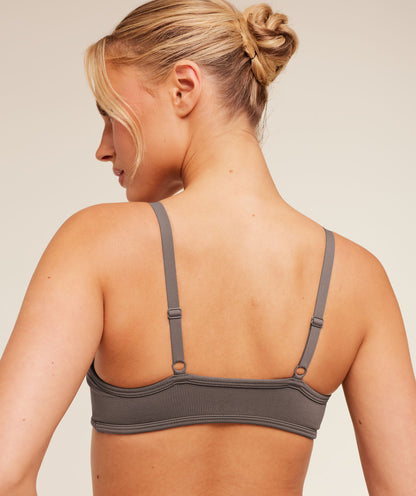 Women's Gymshark Soft Sculpt V-Neck Sports Bra Cool Brown
