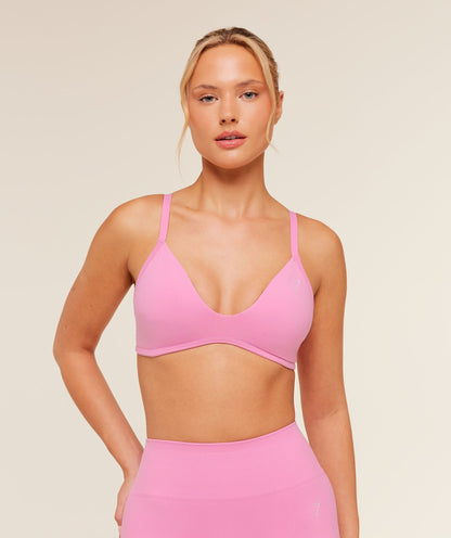 Women's Gymshark Soft Sculpt V-Neck Sports Bra Focus Pink