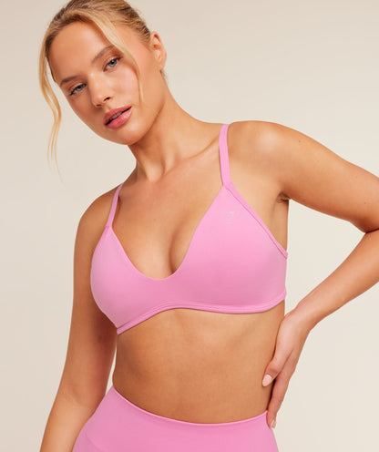 Women's Gymshark Soft Sculpt V-Neck Sports Bra Focus Pink