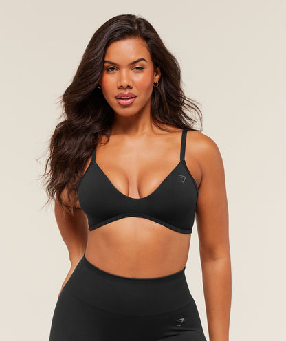 Women's Gymshark Soft Sculpt V-Neck Sports Bra Black